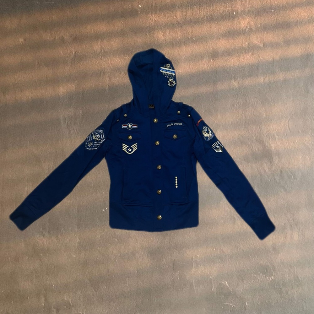 Authentic Women’s Blue Embellished Coogi Zip-Up Jacket